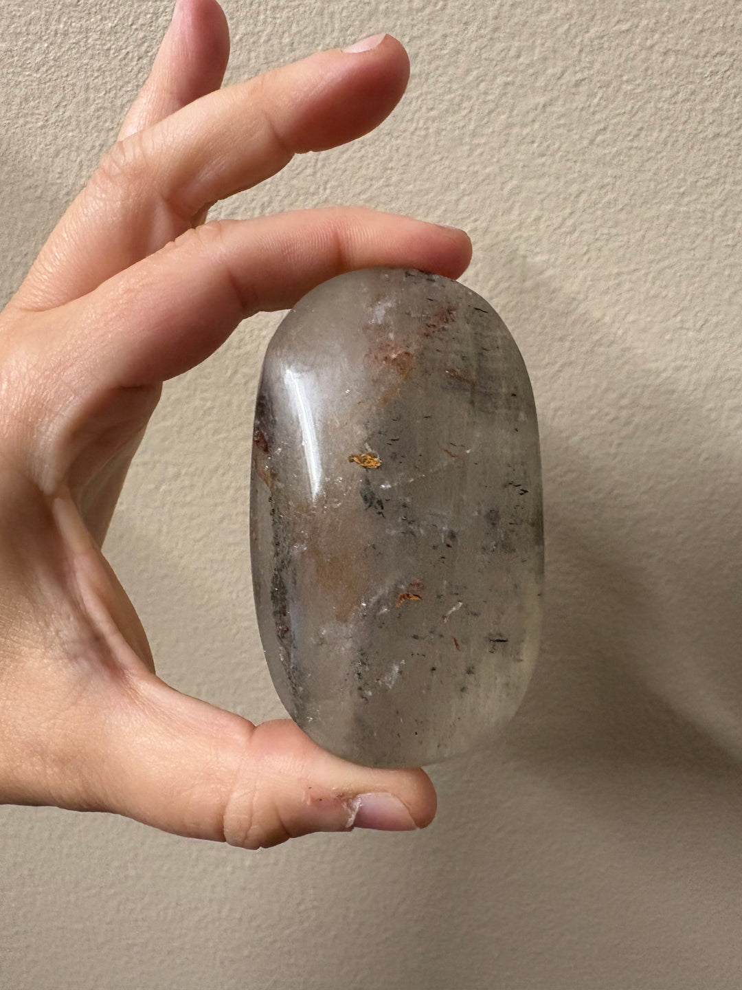 Phantom Quartz Palm Stones