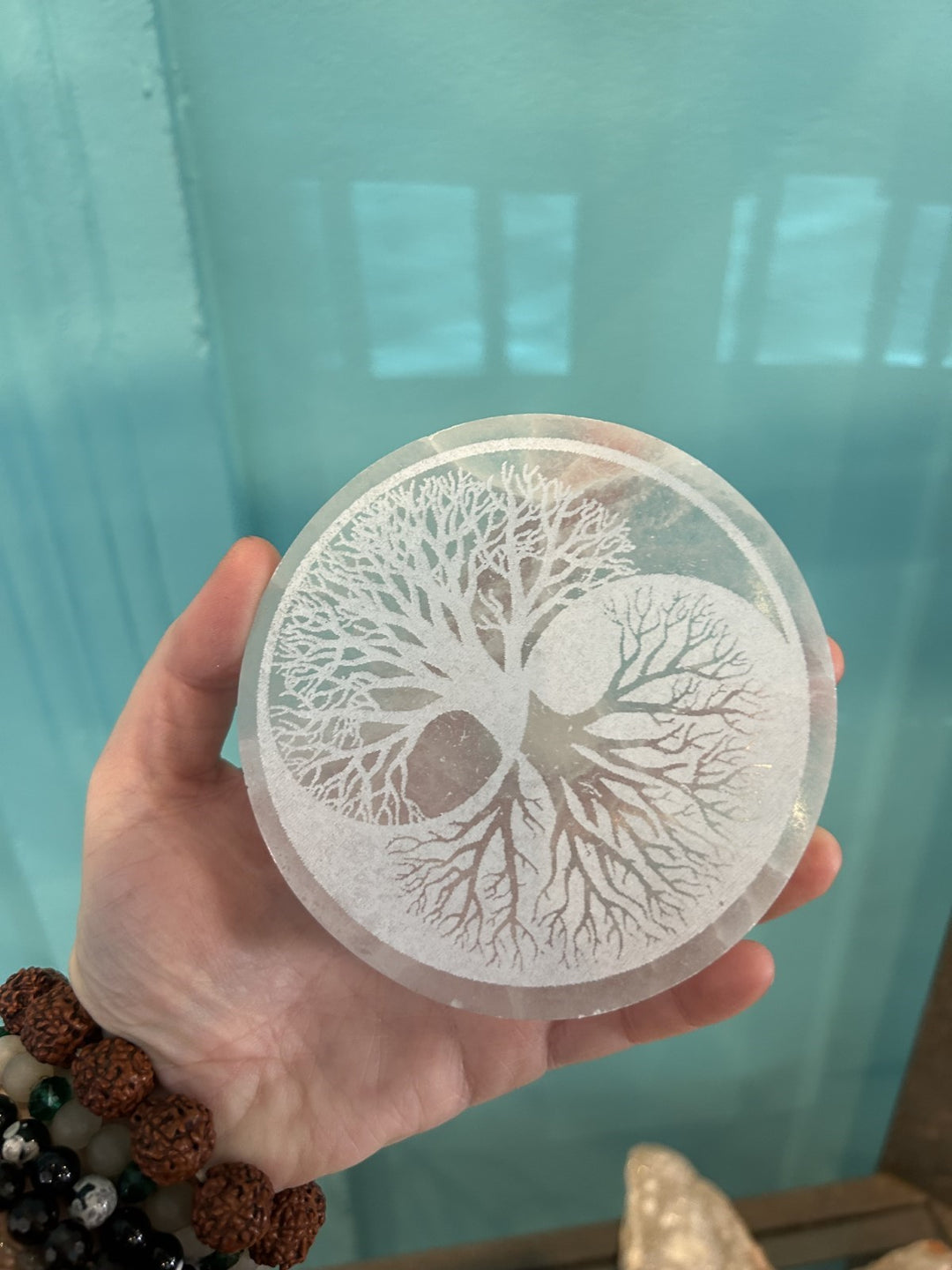 Tree of Life Selenite Charging Plate