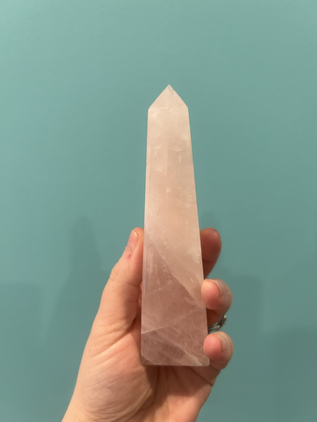 Tall Peach Crystal Prism